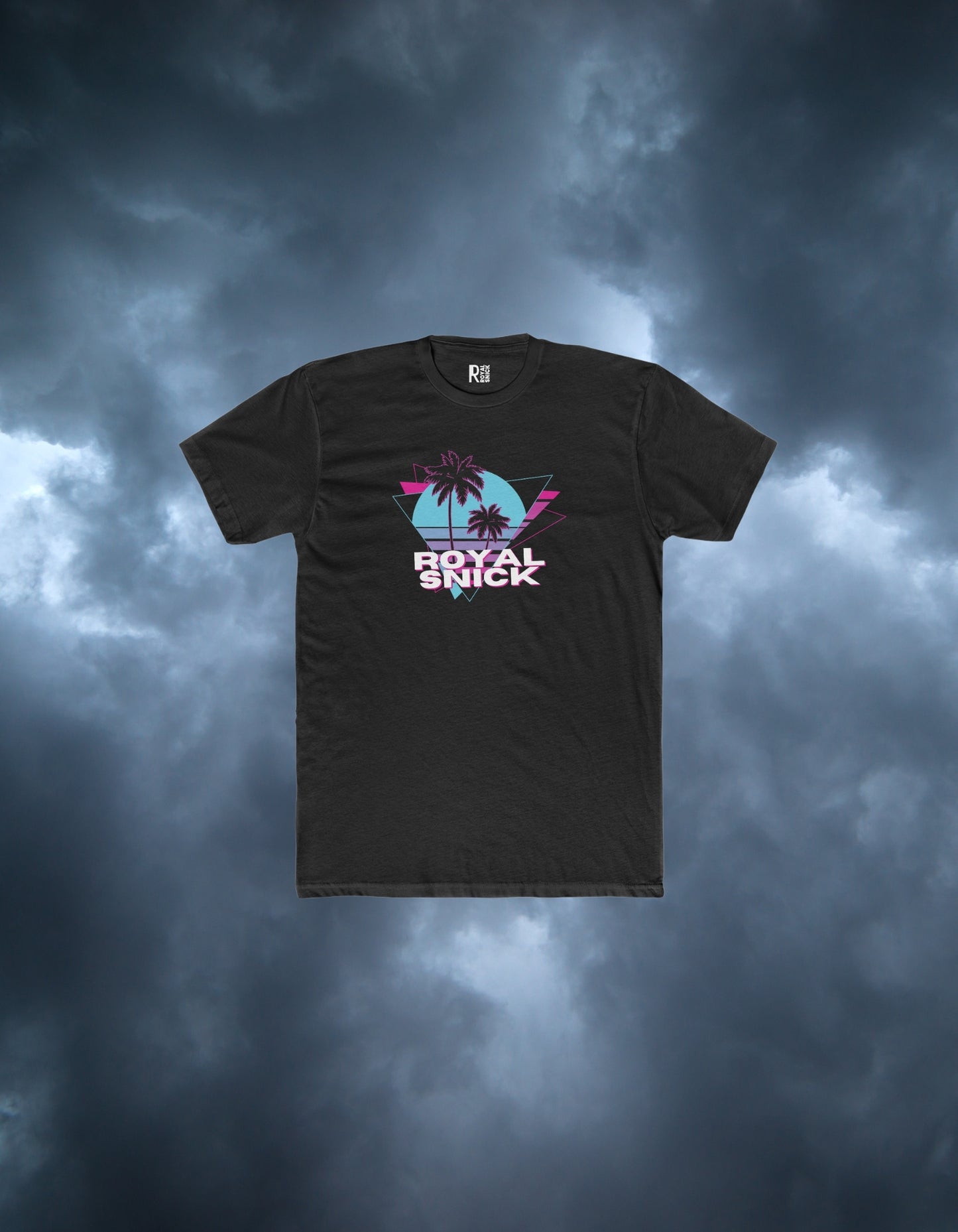 PALM TREE RETRO TEE (BLACK)