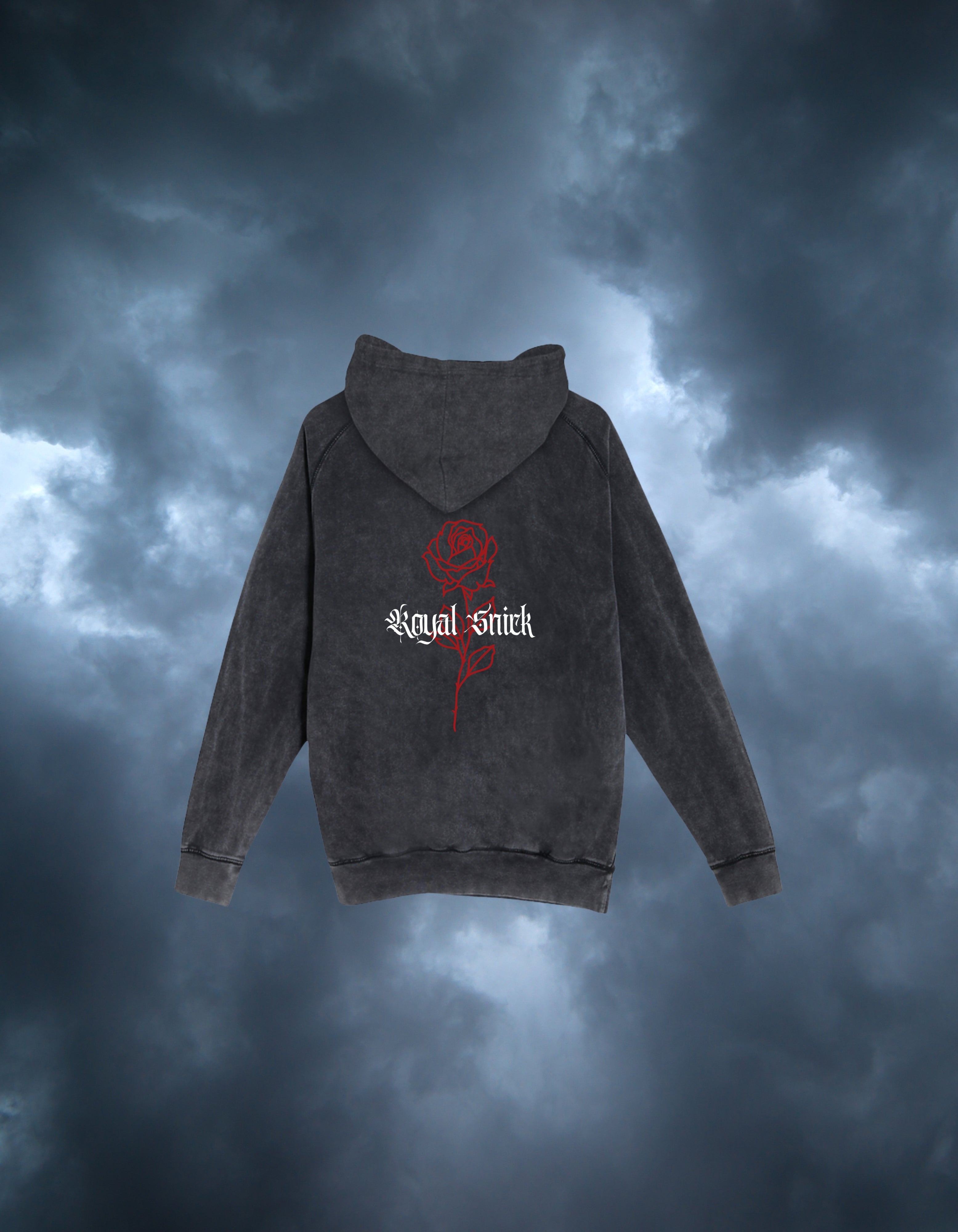 GOTHIC ROSE HOODIE (VINTAGE BLACK)