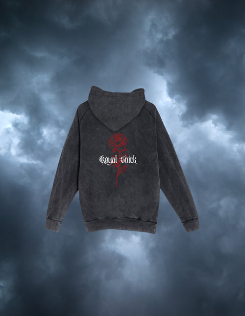 GOTHIC ROSE HOODIE (VINTAGE BLACK)