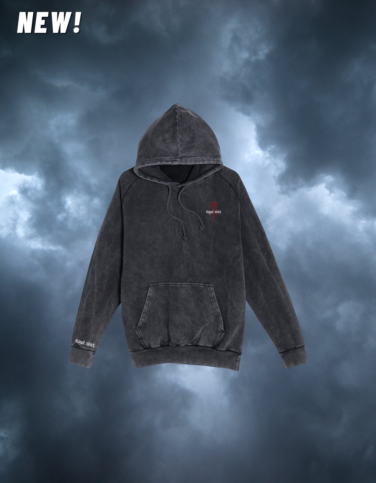 GOTHIC ROSE HOODIE (VINTAGE BLACK)